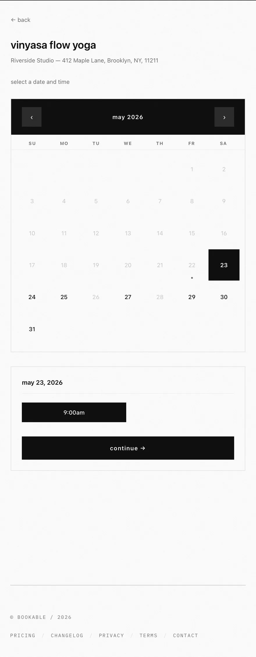 pick a date and time that works.